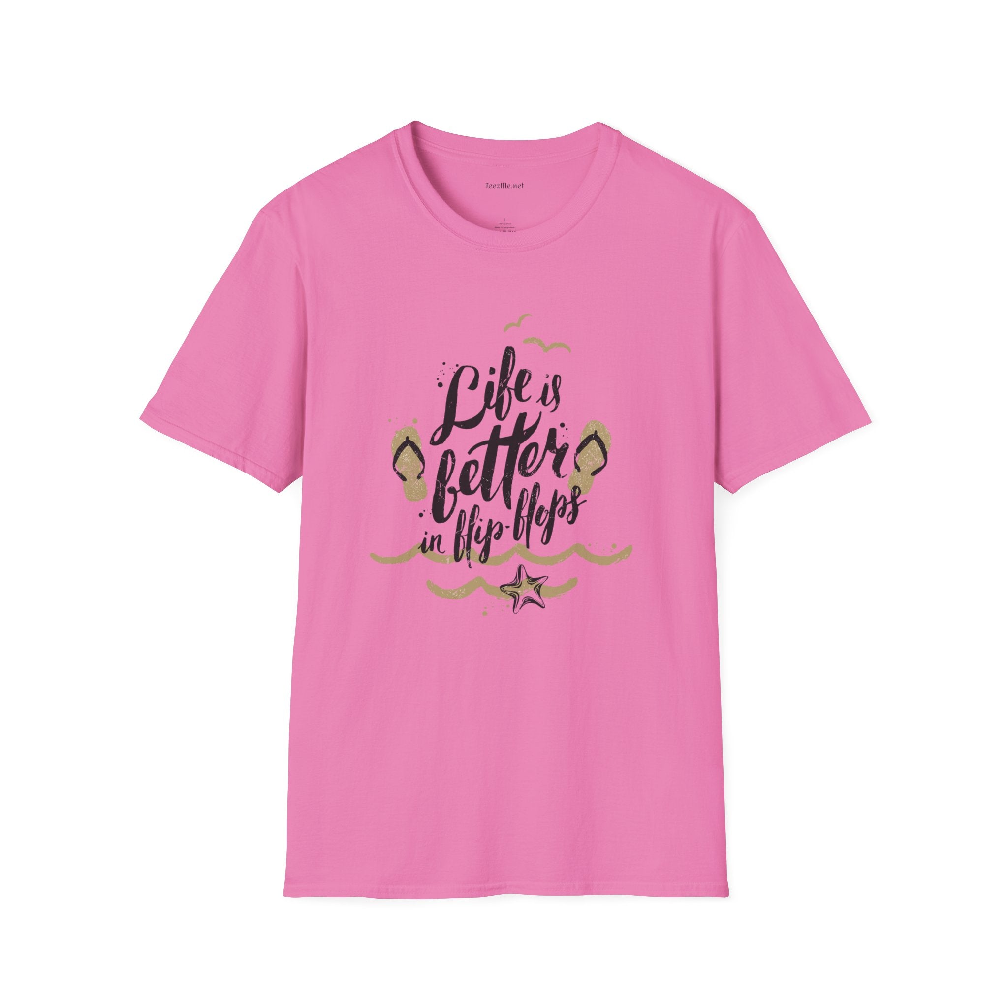 Life is better in Flip Flops - Unisex Softstyle T-Shirt 100% Cotton Graphic