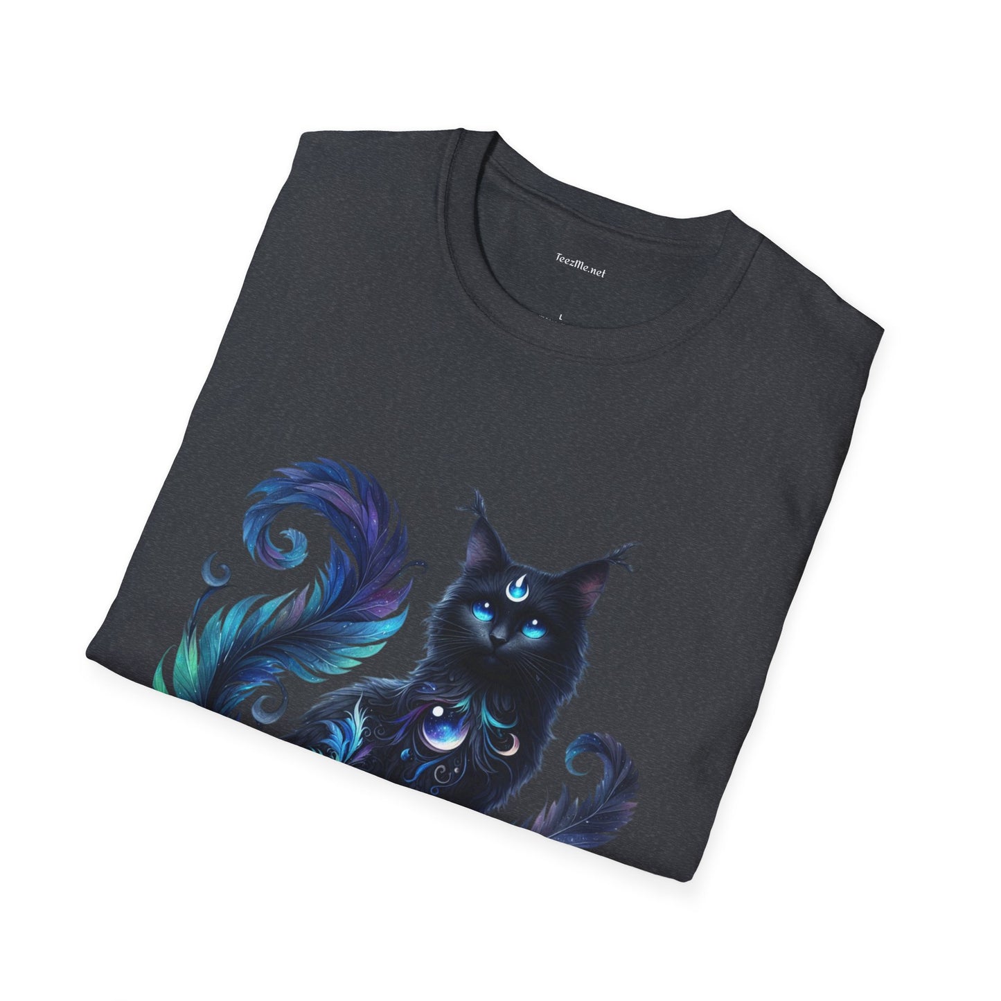 Black Spiritual Cat - Shirt 100% Cotton Graphic