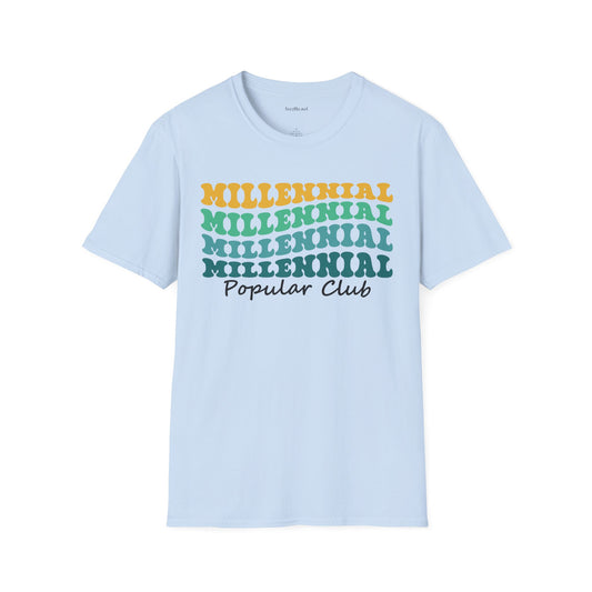 Millennial Popular Club Unisex Soft Style T-Shirt 100% Cotton Graphic