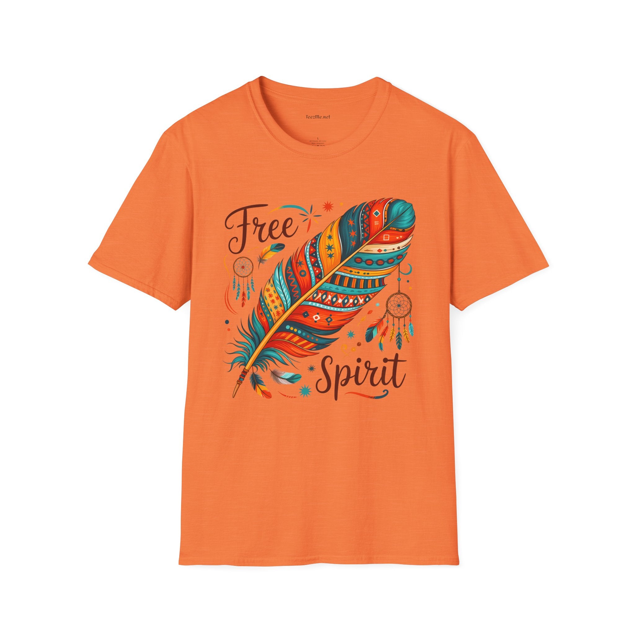 Free Spirit Boho Unisex Softstyle T-Shirt 100% Cotton Graphic