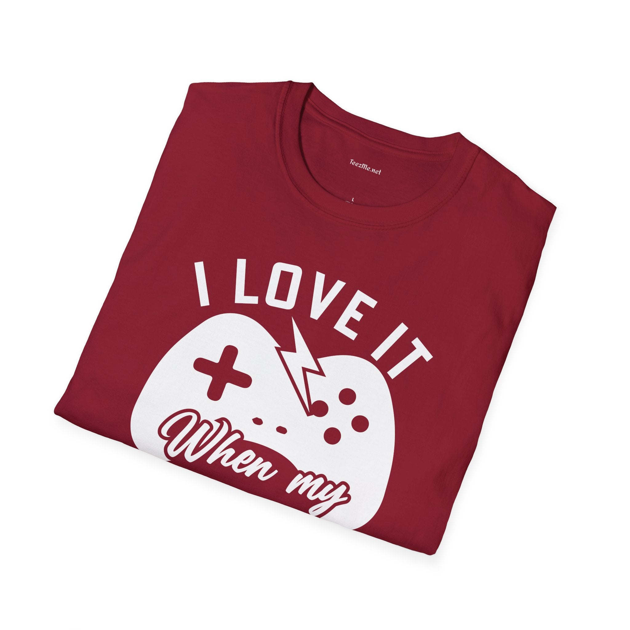 I Love It When My Girlfriend Let's Me Play Unisex Softstyle T-Shirt 100% Cotton Graphic