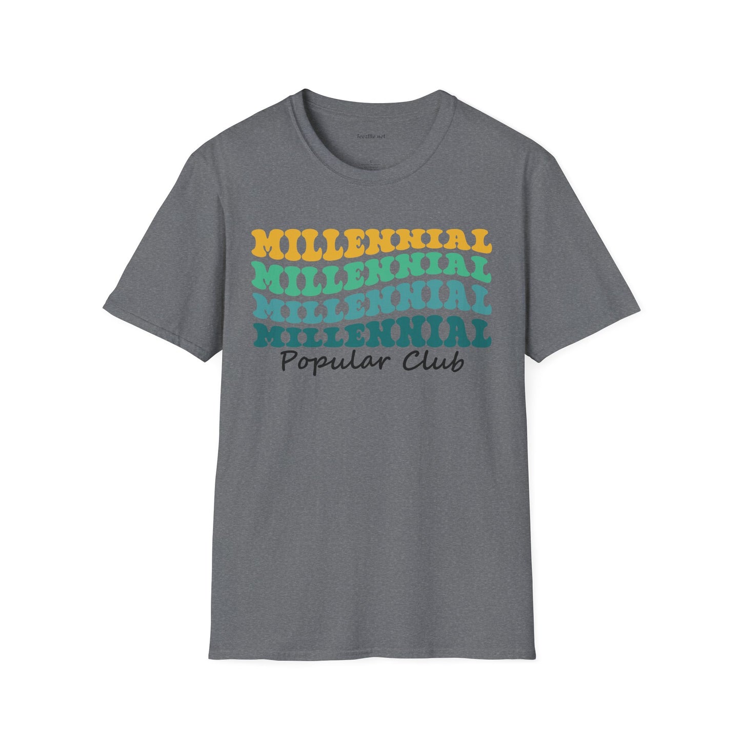 Millennial Popular Club Unisex Soft Style T-Shirt 100% Cotton Graphic