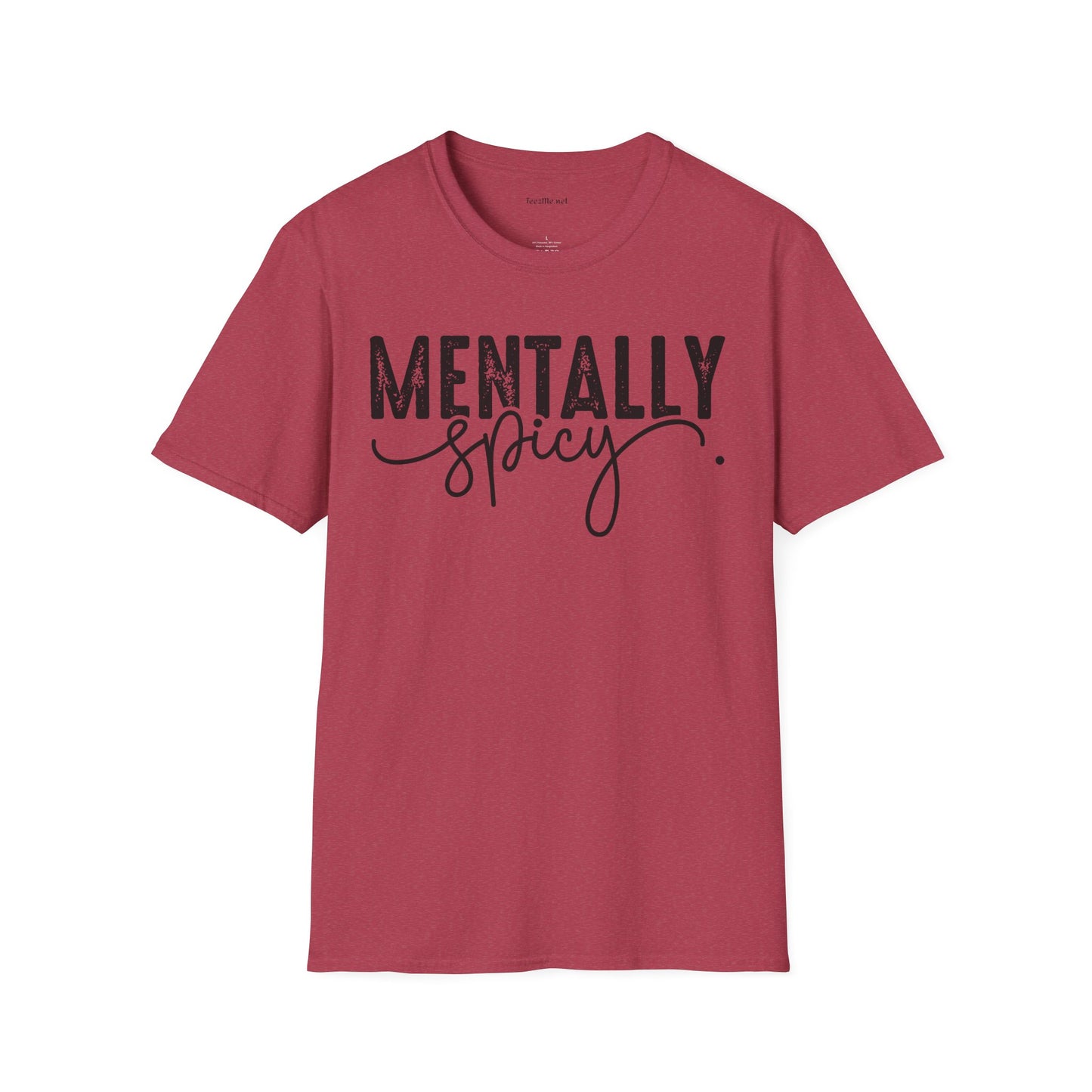 Mentally Spicy (black) Unisex Softstyle T-Shirt 100% Cotton Graphic