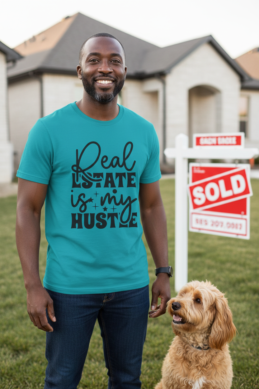 Real Estate is my Hustle Unisex Soft Style T-Shirt 100% Cotton Graphic