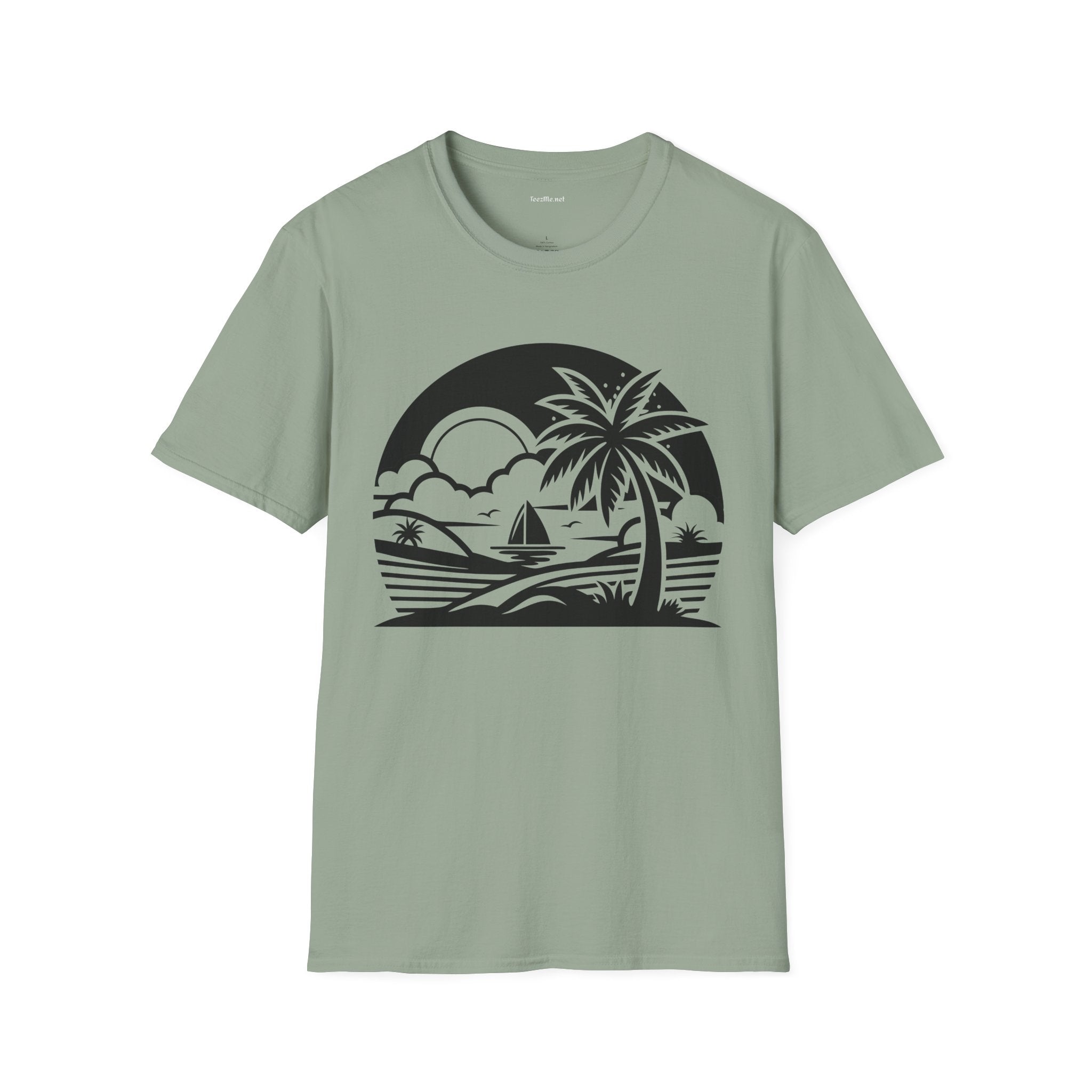 Beach Sunrise - Unisex Softstyle T-Shirt 100% Cotton Graphic