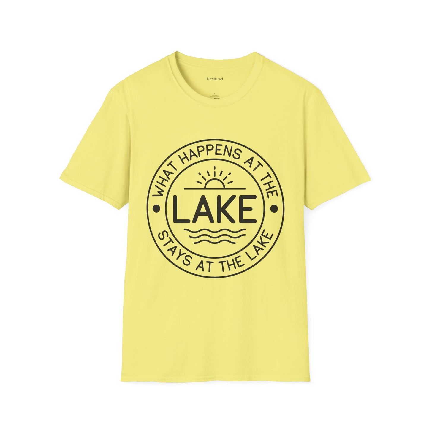 What Happens At The Lake Unisex Softstyle T-Shirt 100% Cotton Graphic
