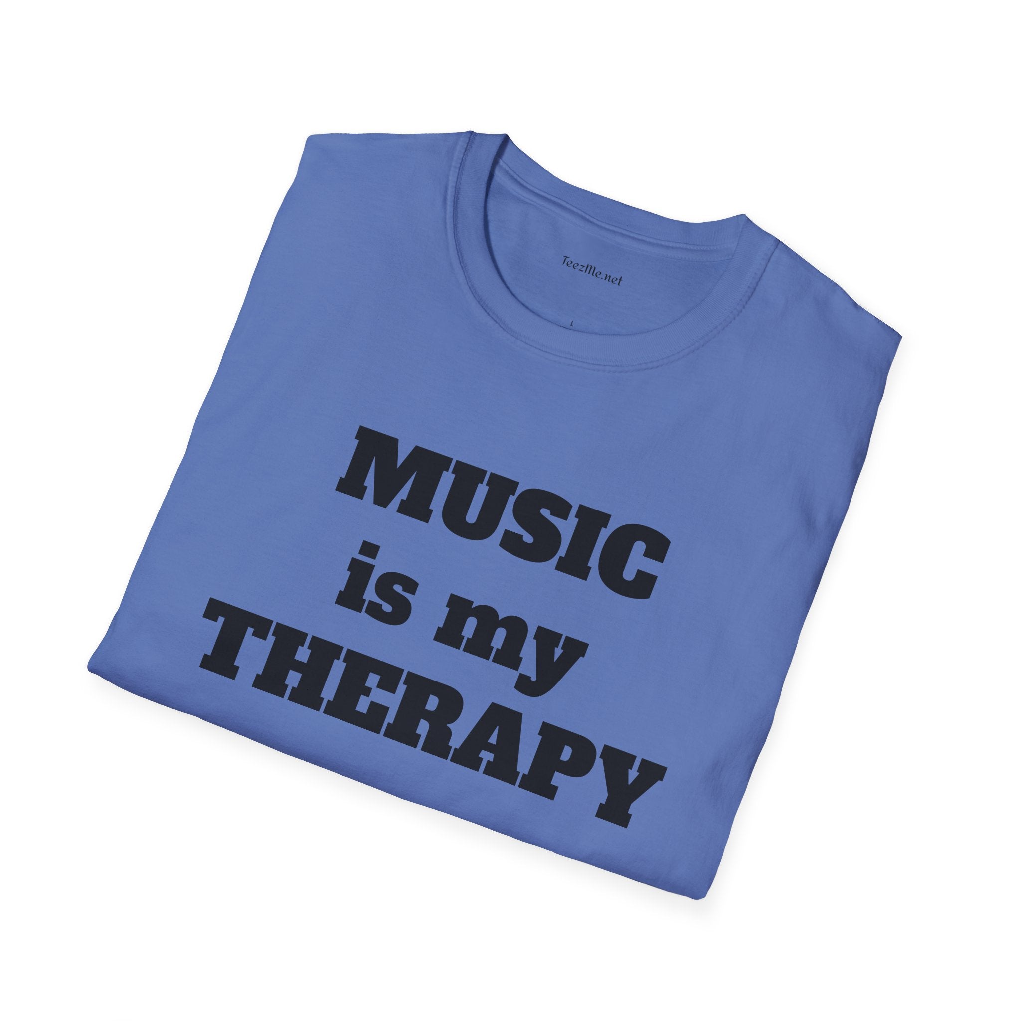 Music is my Therapy Unisex Softstyle T-Shirt 100% Cotton Graphic
