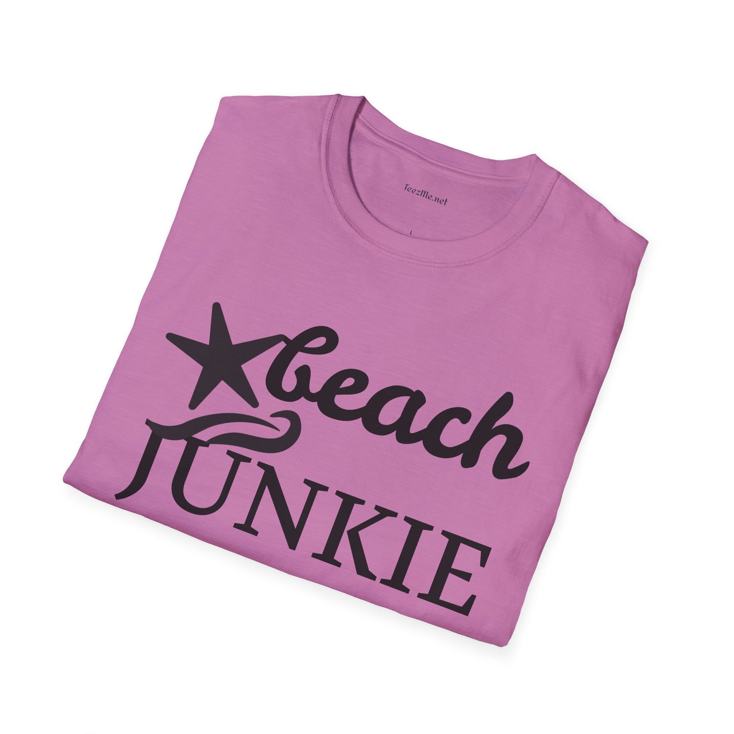 Beach Junkie with Starfish Unisex Softstyle T-Shirt 100% Cotton Graphic