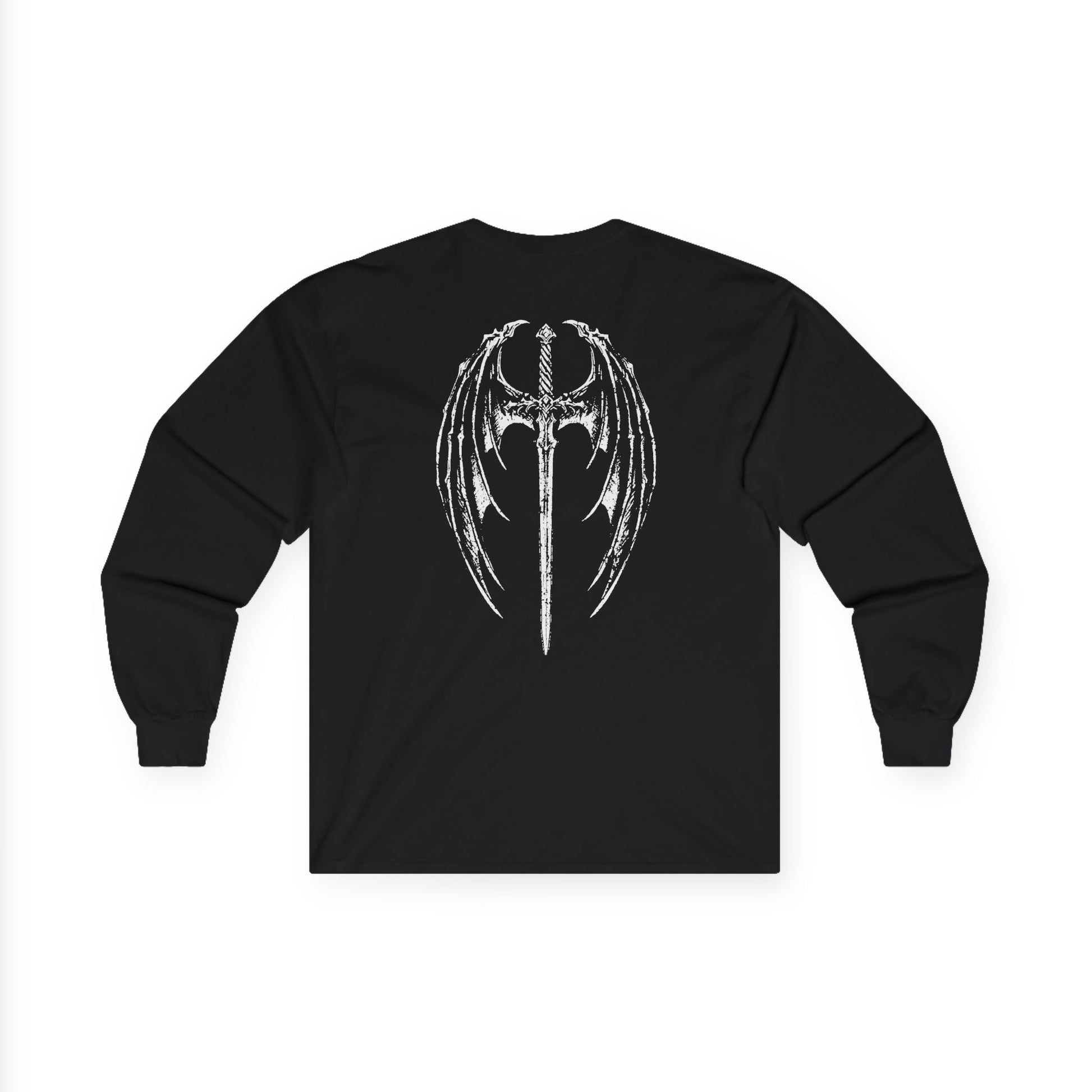 Gothic Winged Cross Long Sleeve Tee – Dark Angel Graphic Tee (back design)