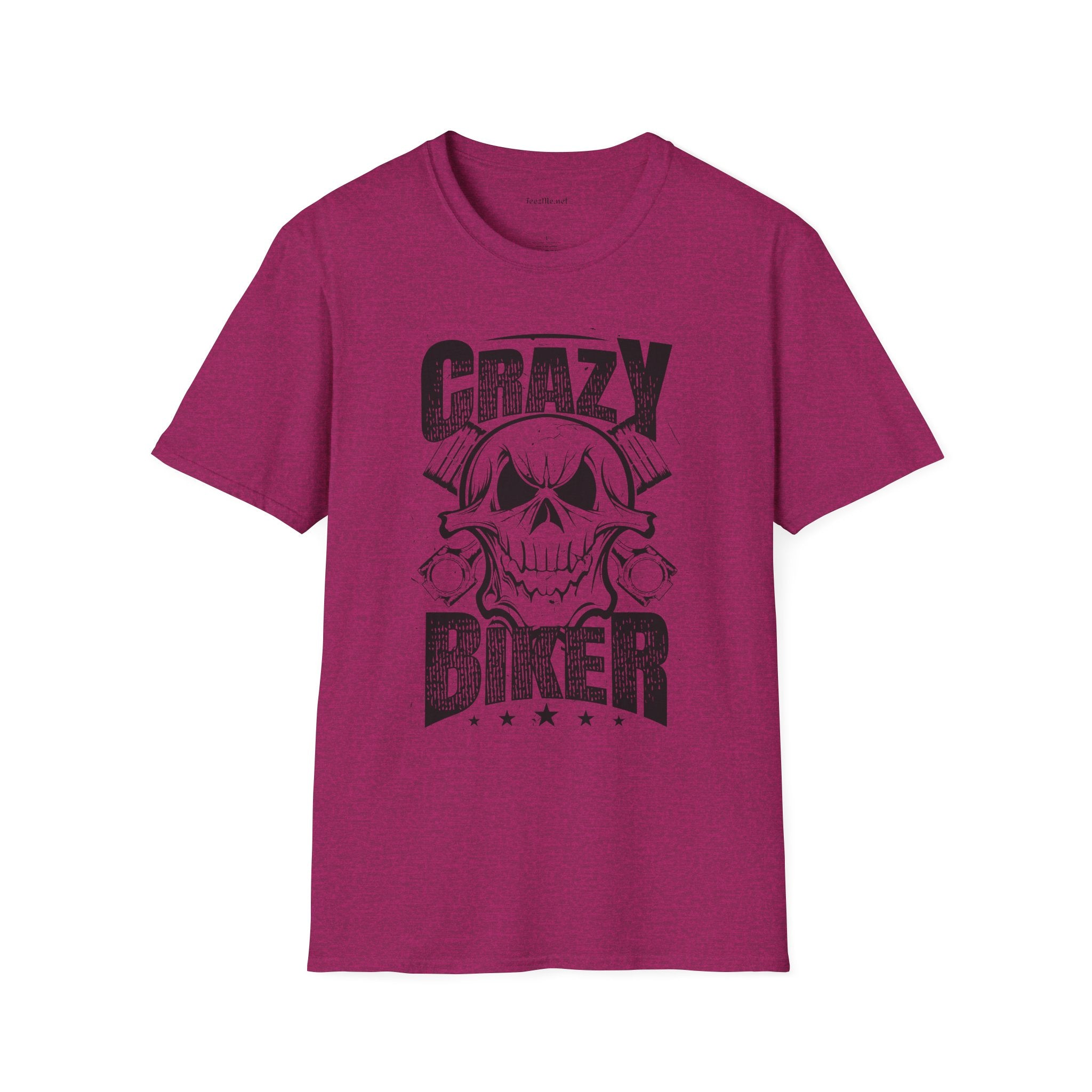 Crazy Biker Unisex Softstyle T-Shirt 100% Cotton Graphic