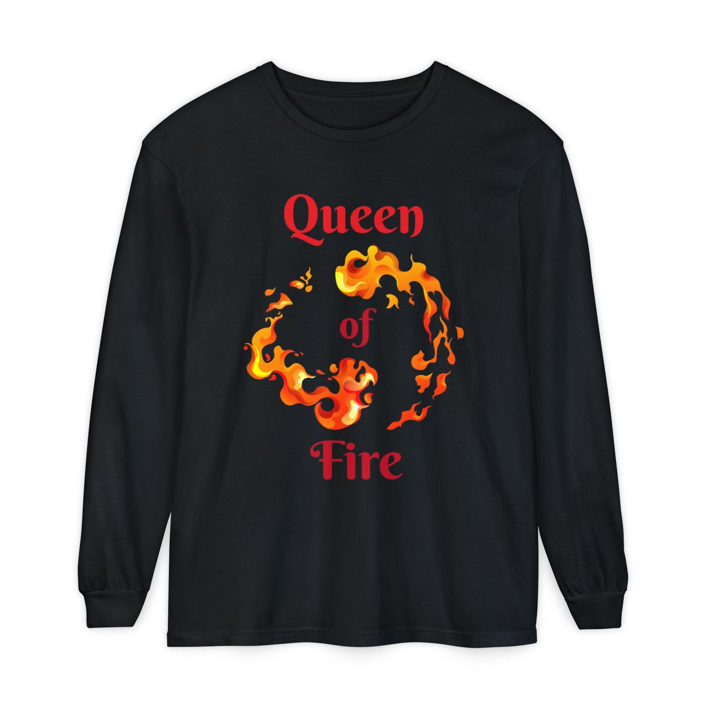 Queen of Fire - Unisex Garment-dyed Long Sleeve T-Shirt