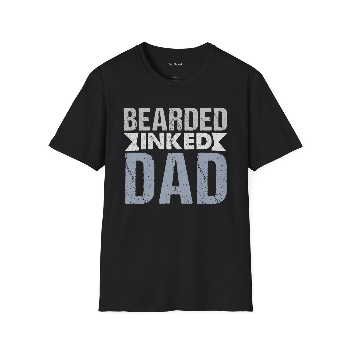 Bearded Inked Dad Unisex Style T-Shirt 100% Cotton Graphic