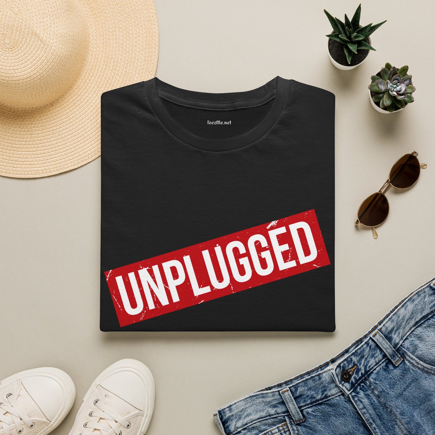 UNPLUGGED Unisex Softstyle T-Shirt 100% Cotton Graphic