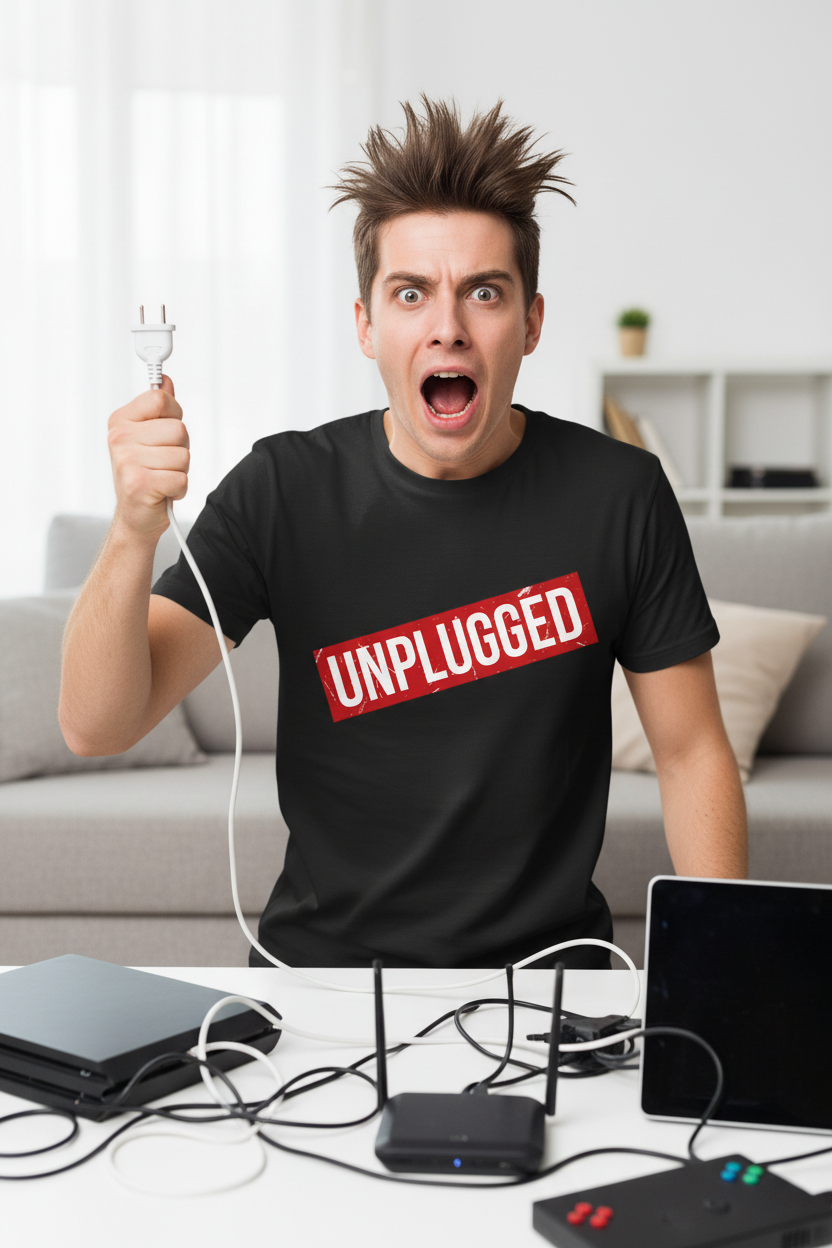 UNPLUGGED Unisex Softstyle T-Shirt 100% Cotton Graphic