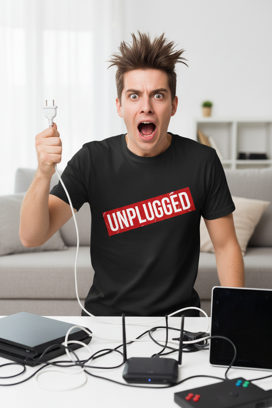 UNPLUGGED Unisex Softstyle T-Shirt 100% Cotton Graphic