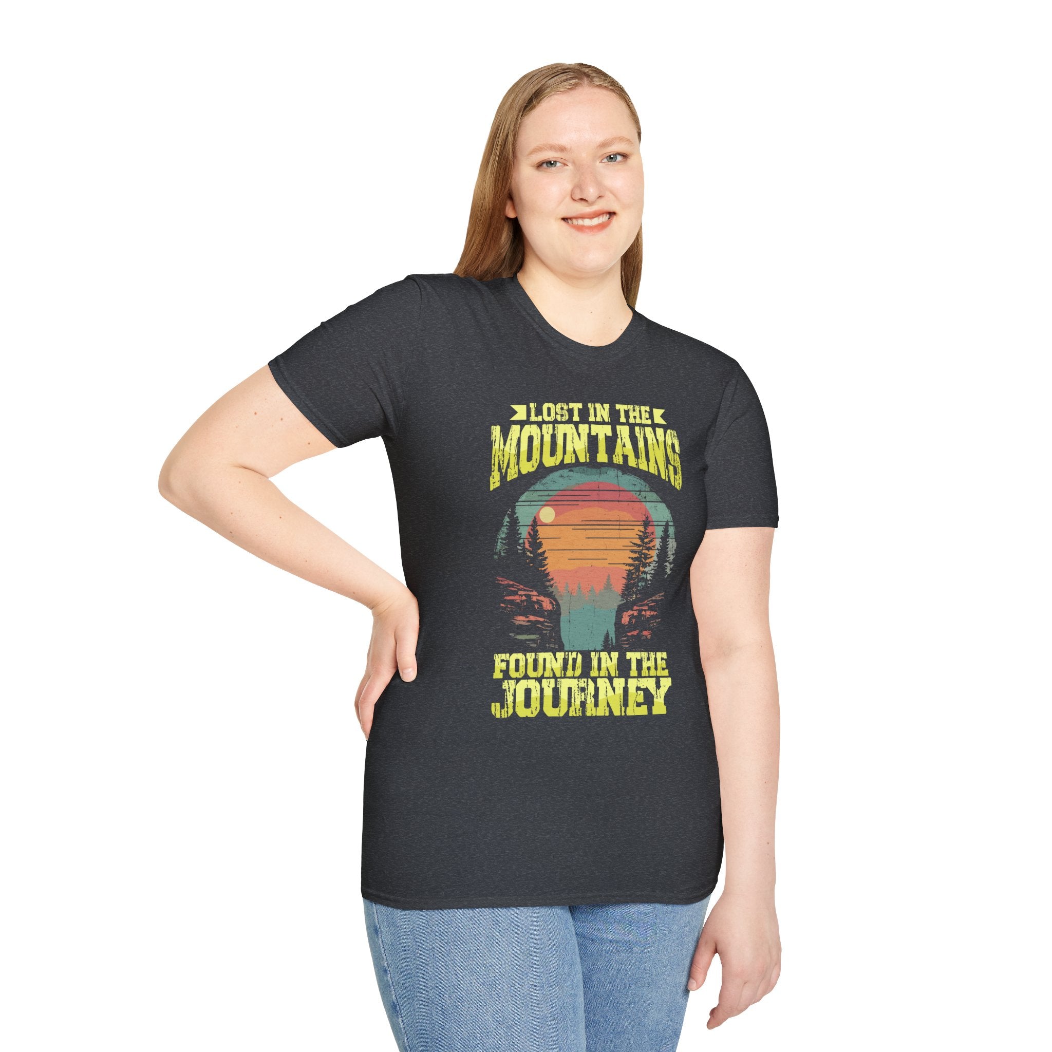 Lost in the Mountain - Unisex Softstyle T-Shirt 100% Cotton Graphic