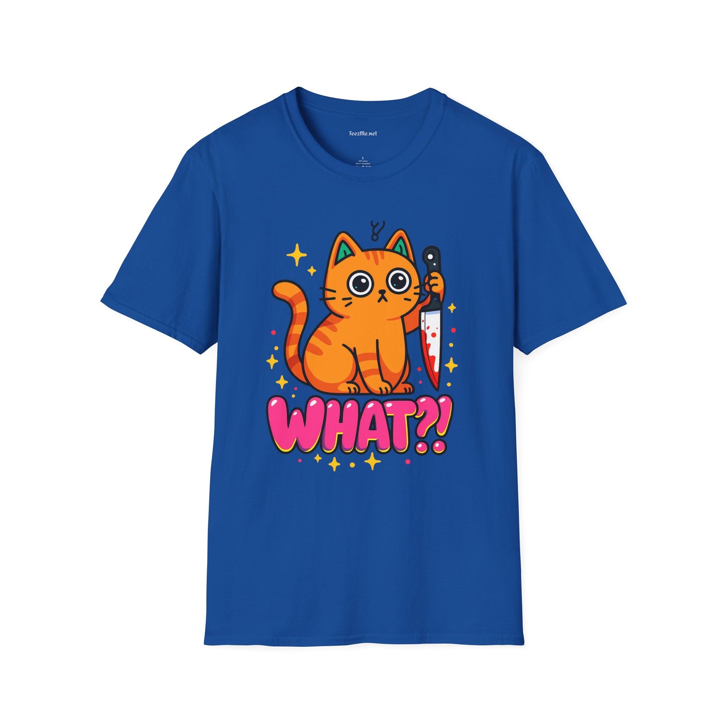 What? Murderous Cat Unisex Softstyle T-Shirt 100% Cotton