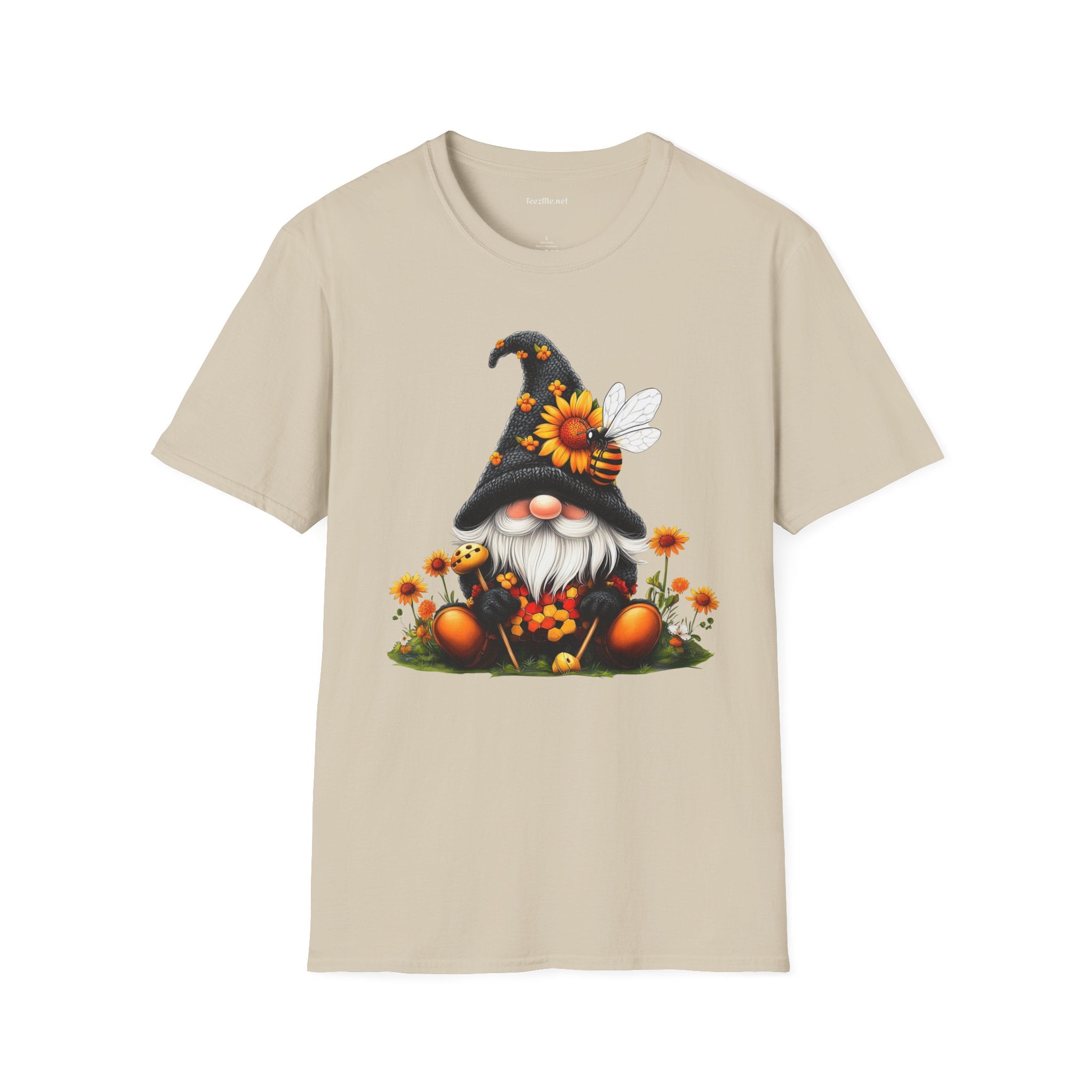 Honey Bee Gnome 03 Unisex Softstyle T-Shirt 100% Cotton Graphic