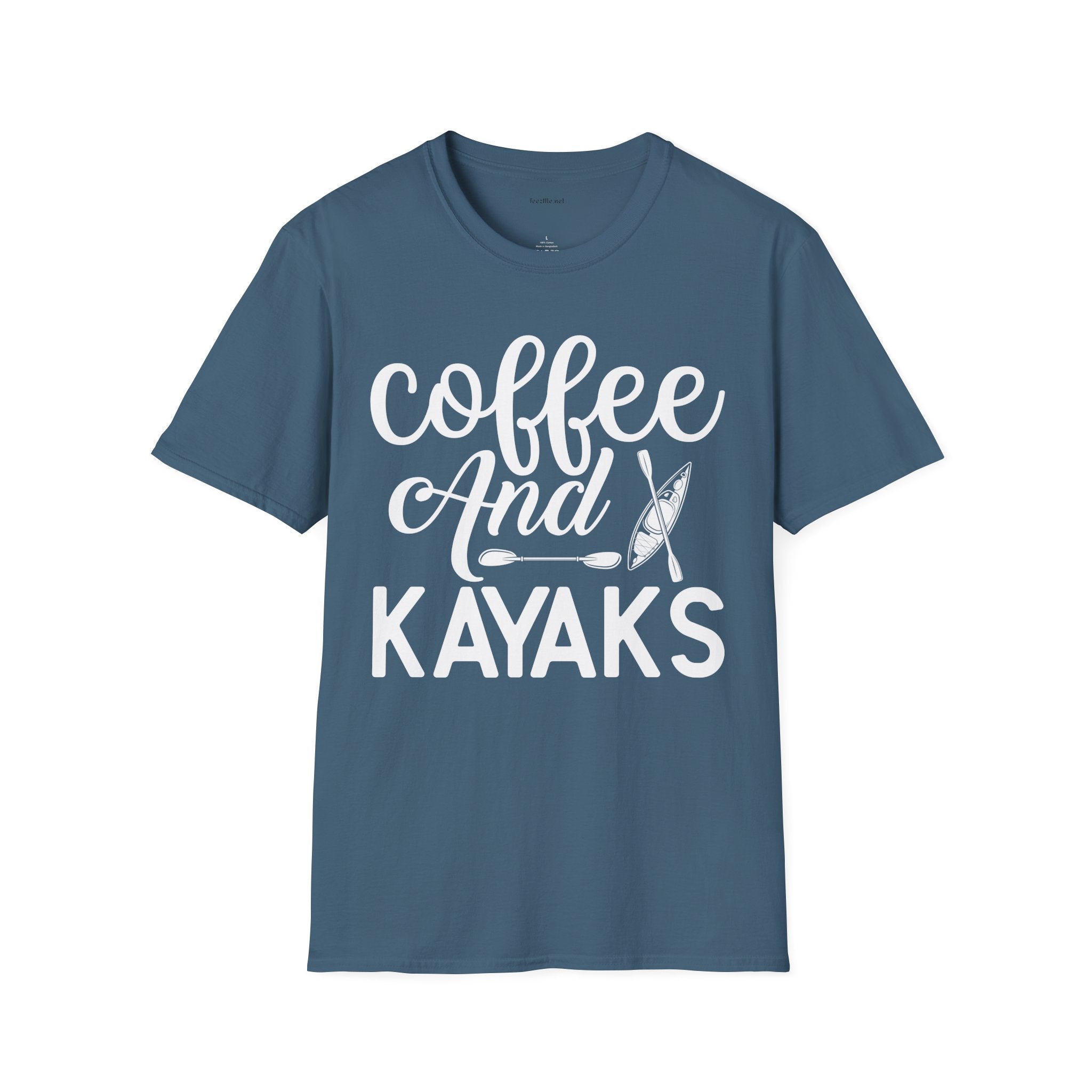 Coffee and Kayaks - Unisex Softstyle T-Shirt 100% Cotton Graphic