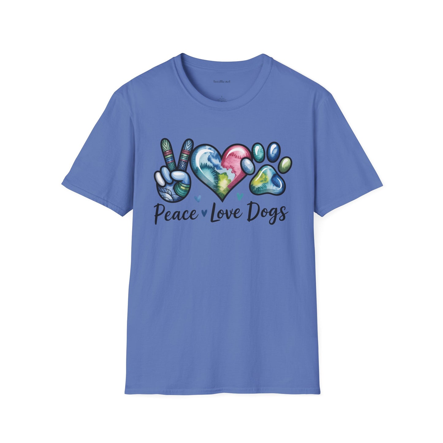 Peace Love Dogs Unisex Soft Style T-Shirt 100% Cotton Graphic
