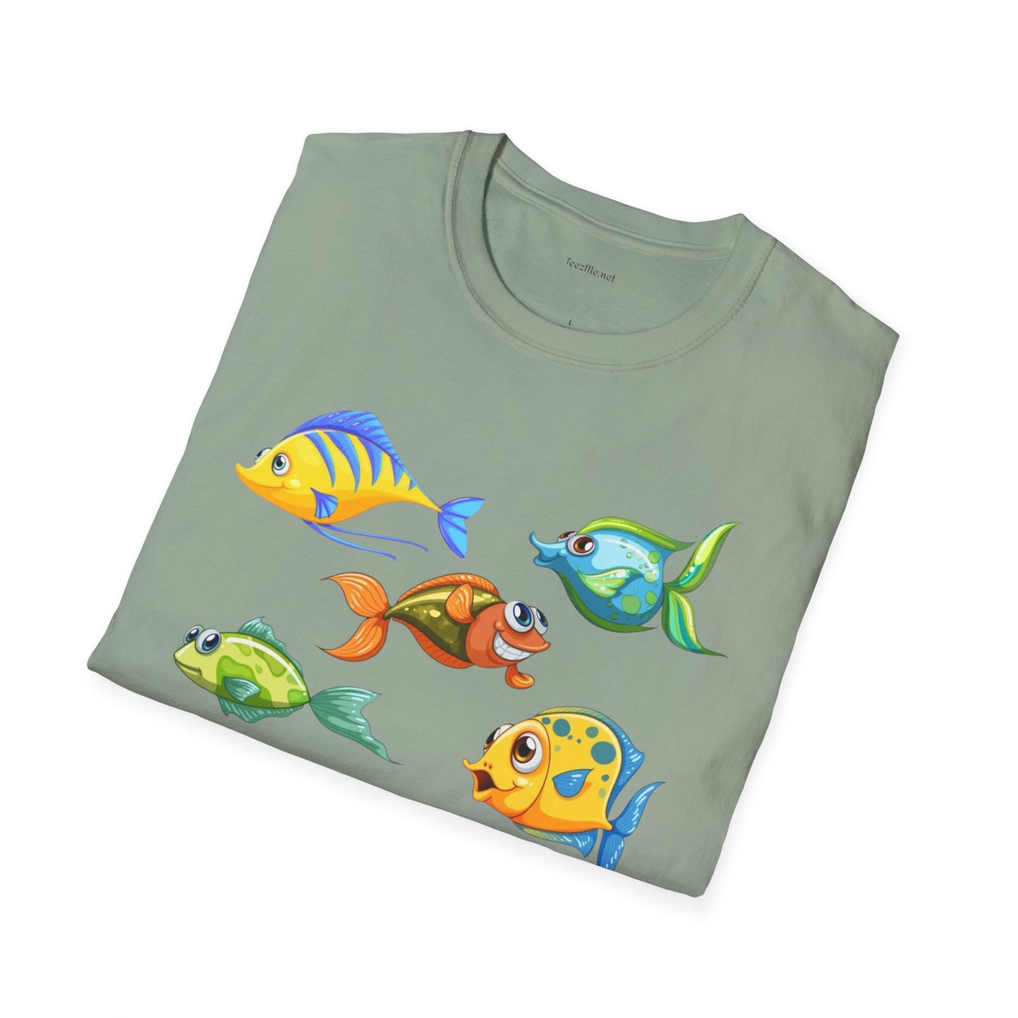 Fish (illustration) - Unisex Softstyle T-Shirt 100% Cotton Graphic