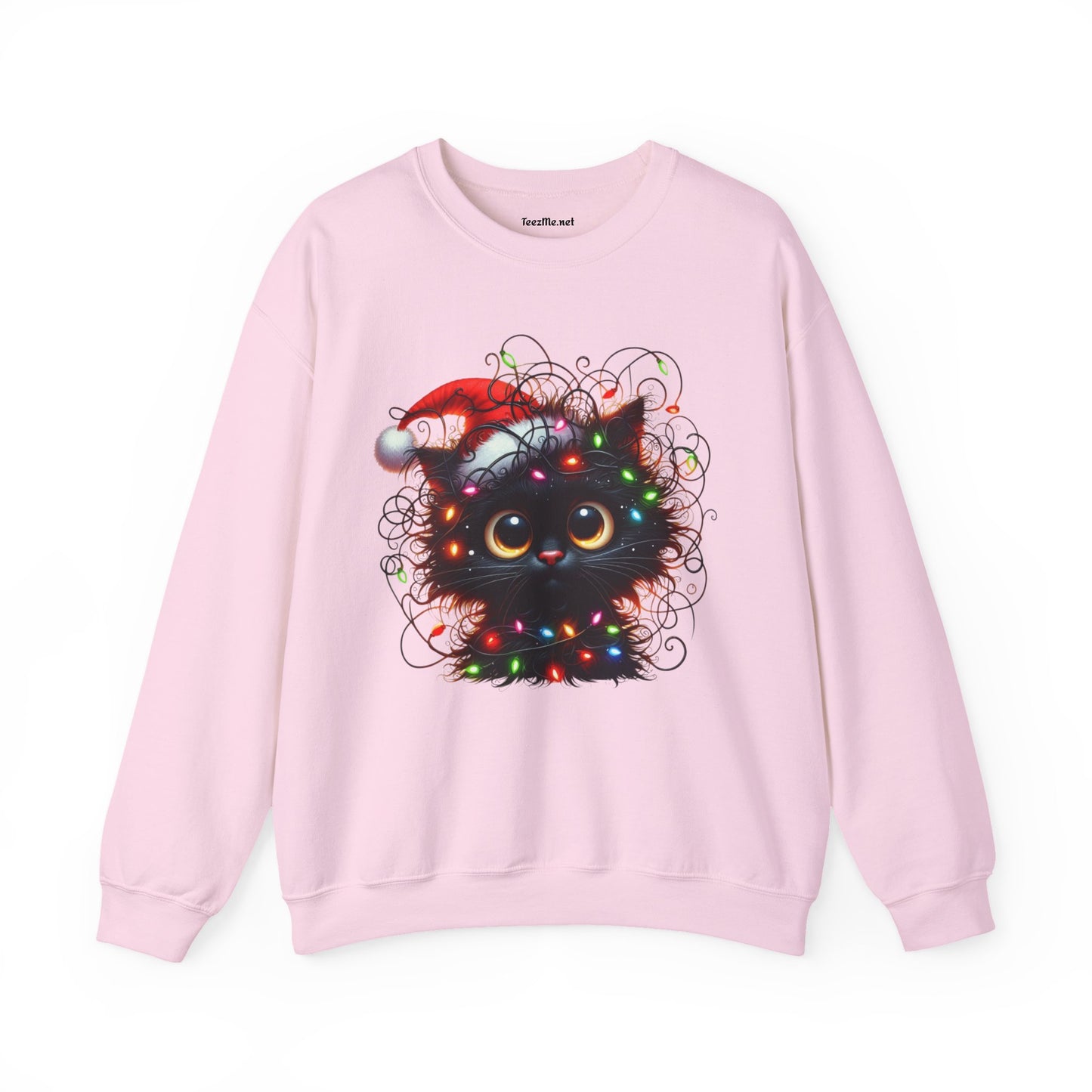 Funny Christmas Black Cat 01 Unisex Heavy Blend™ Crewneck Sweatshirt