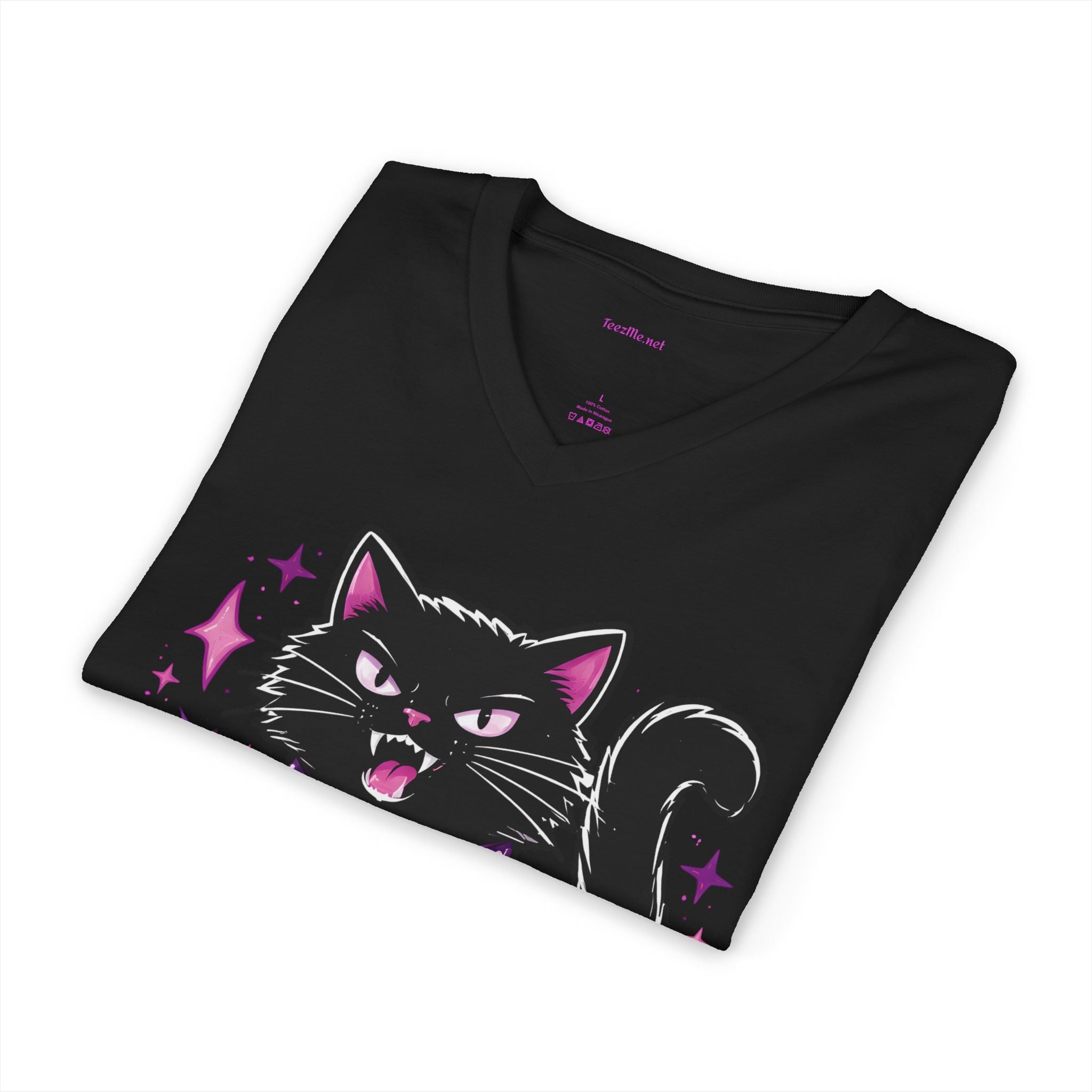 Cat Tee — "First of All I'm a Delight" V‑Neck