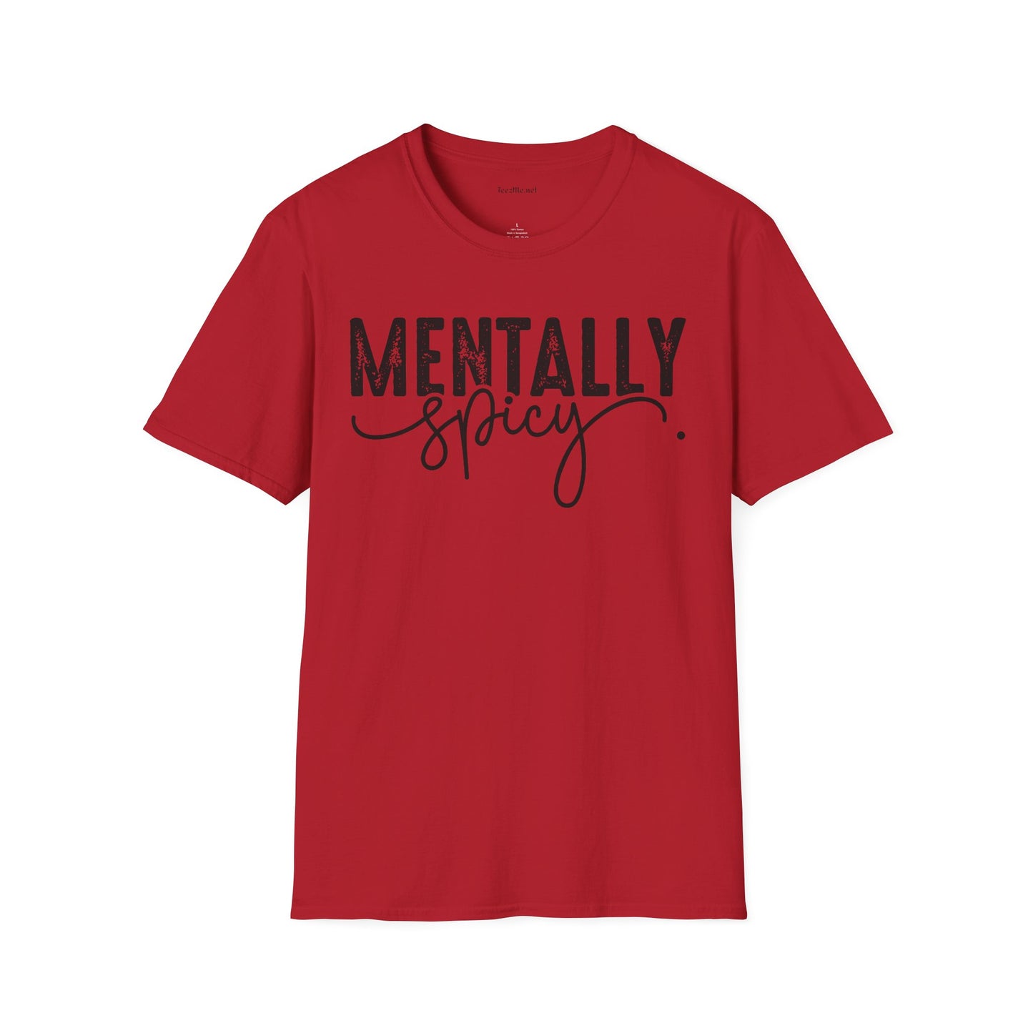 Mentally Spicy (black) Unisex Softstyle T-Shirt 100% Cotton Graphic