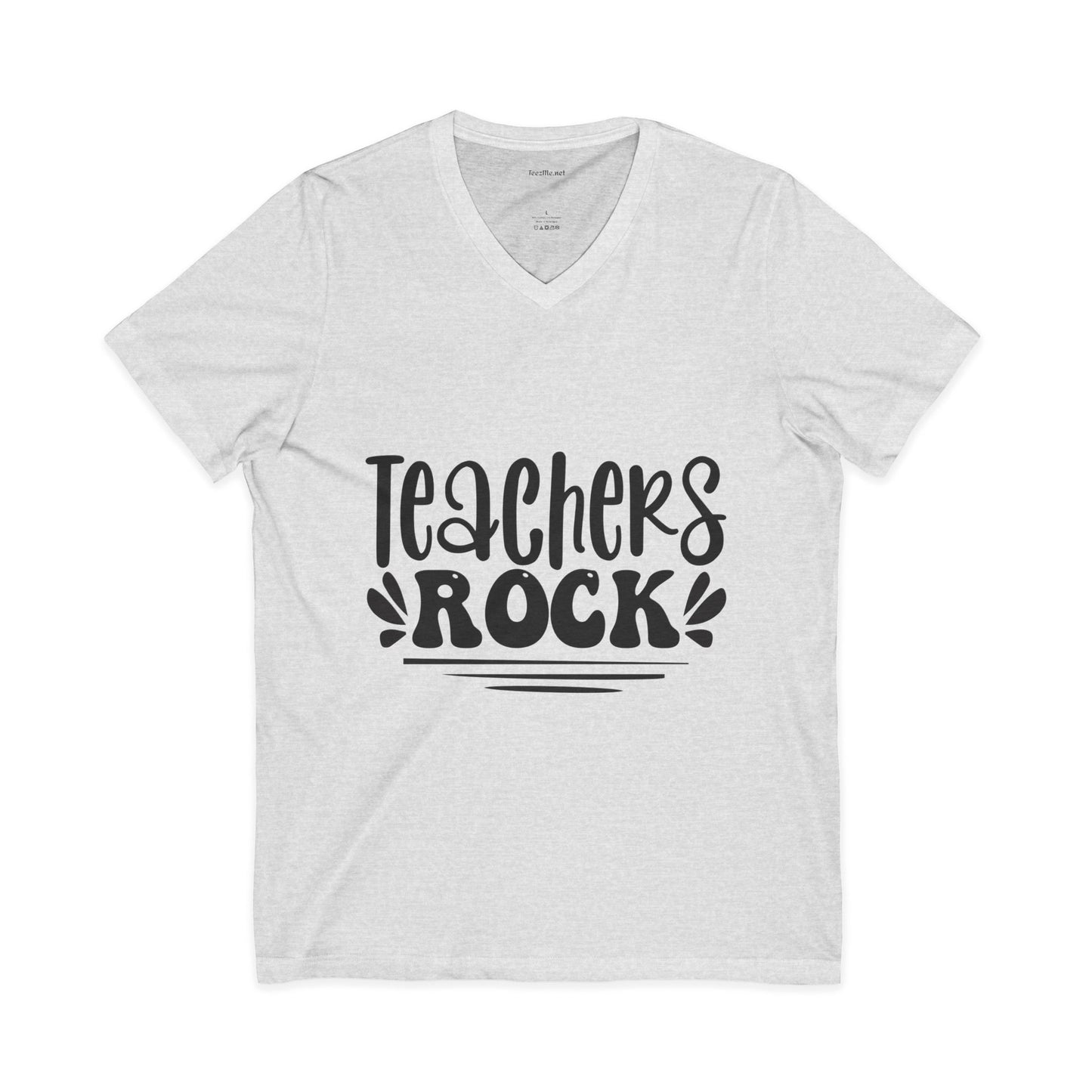 Teacher's Rock Unisex Jersey Short Sleeve V-Neck Tee