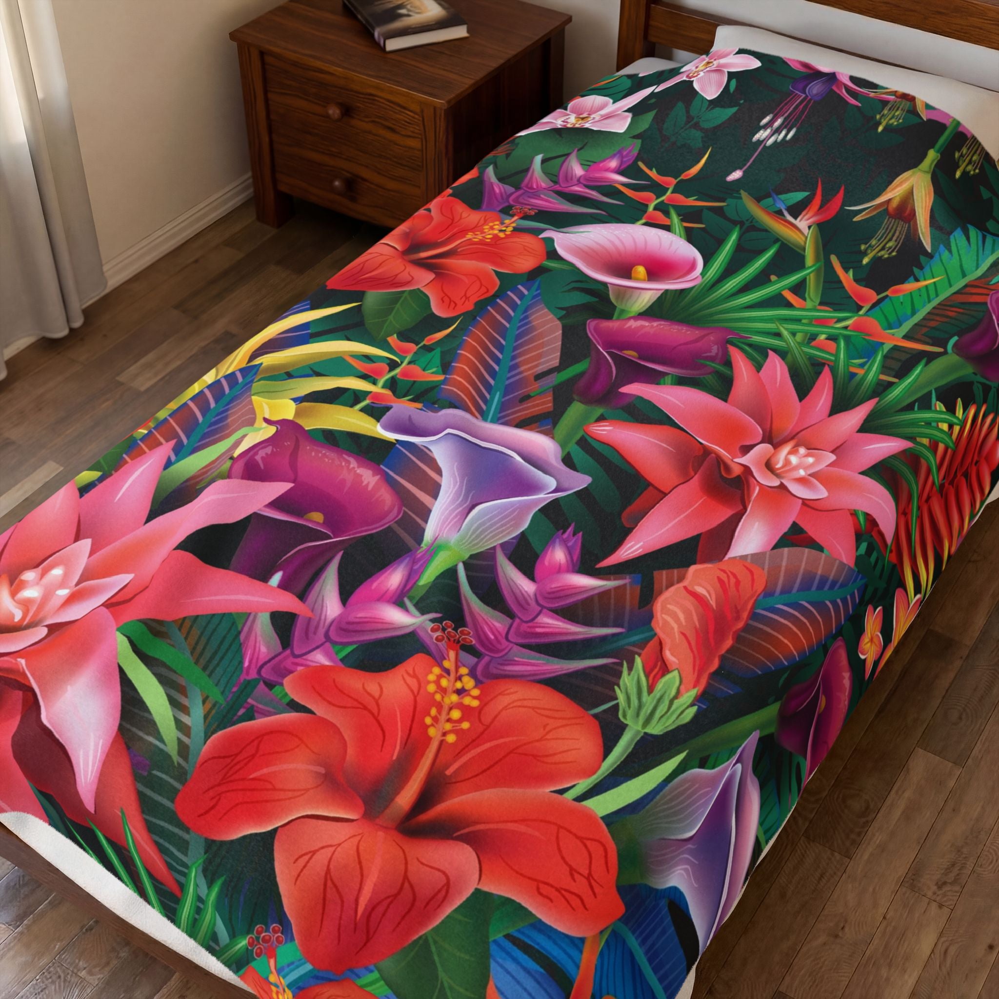 Tropical Dreams Velveteen Plush Blanket