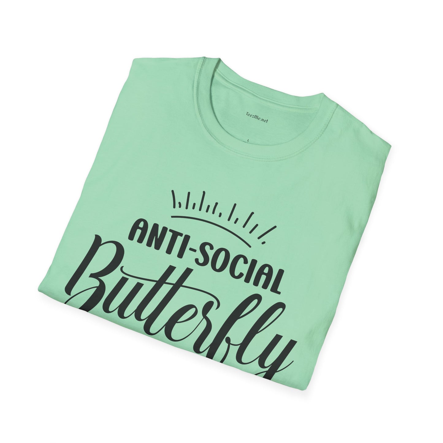 Anti-social Butterfly - Unisex Softstyle T-Shirt 100% Cotton Graphic