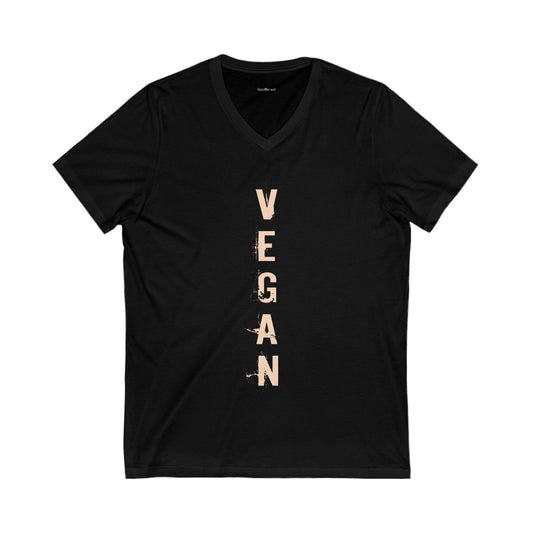 VEGAN Unisex Jersey Short Sleeve V-Neck Tee