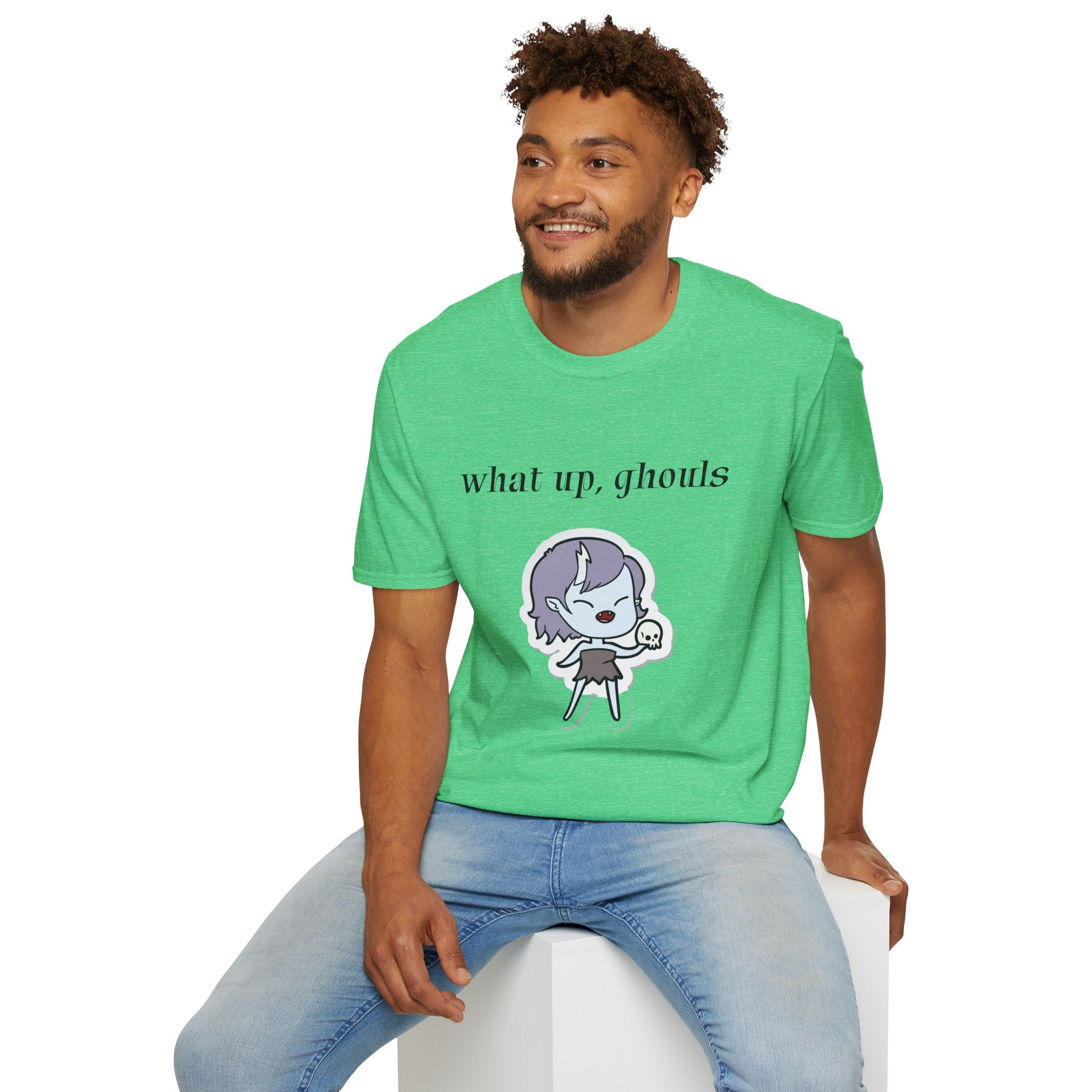 What up, ghouls - Unisex Softstyle T-Shirt 100% Cotton Graphic