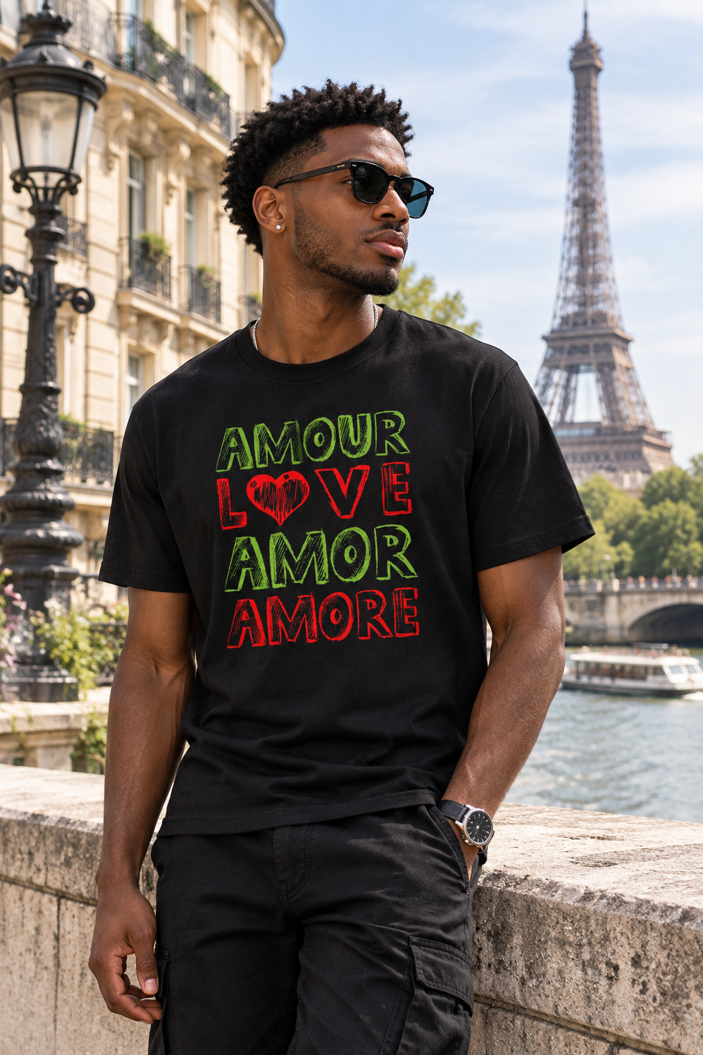 Amour Love Amor Amore Unisex Softstyle T-Shirt 100% Cotton Graphic