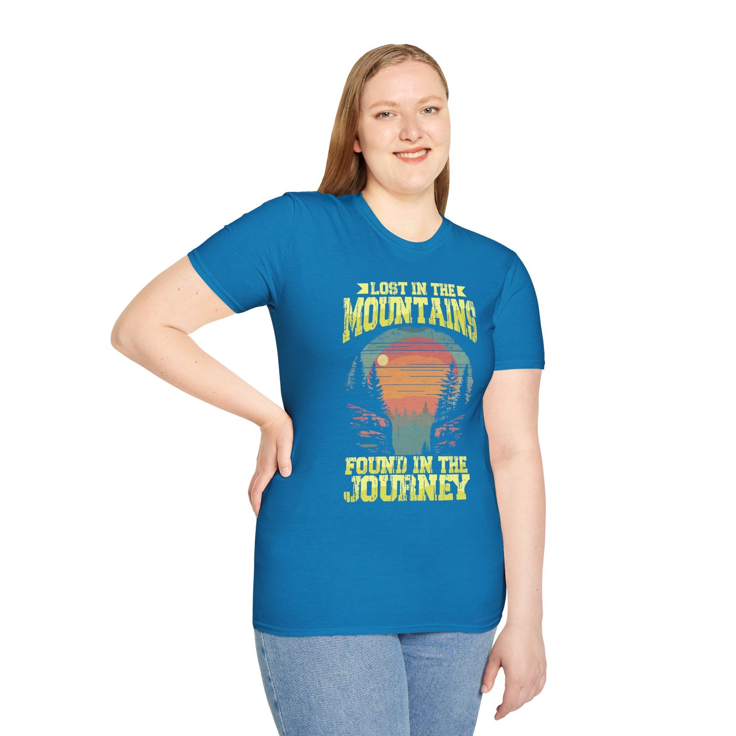 Lost in the Mountain - Unisex Softstyle T-Shirt 100% Cotton Graphic