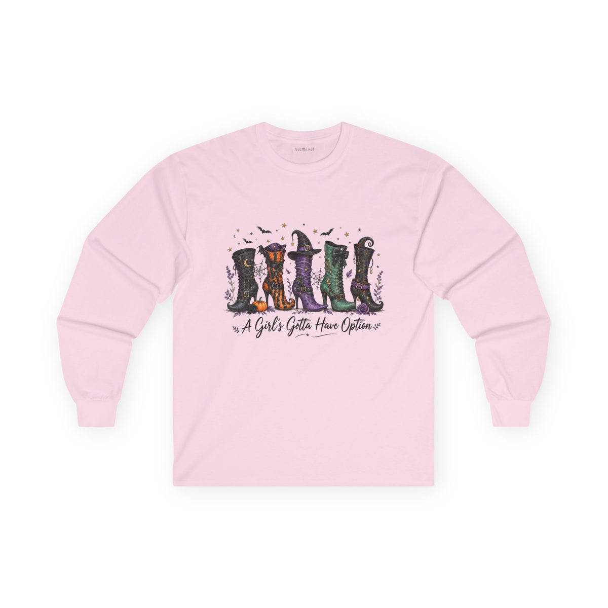Witch Boots Graphic Long Sleeve Tee — “A Girl’s Gotta Have Options”