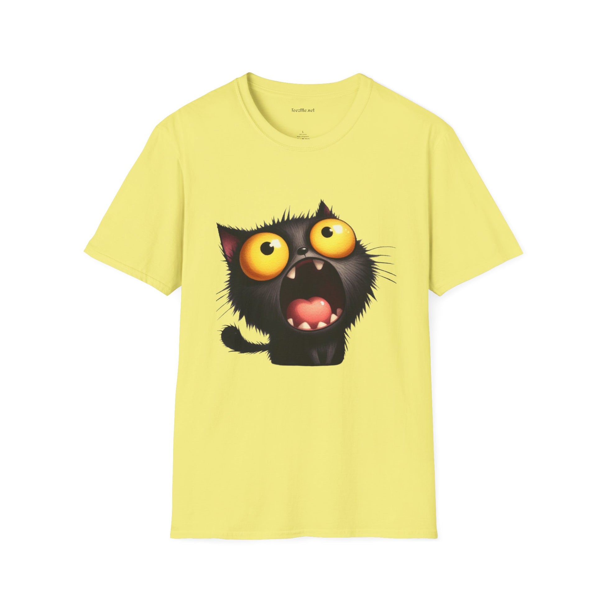 Crazy Cat 3 Unisex SoftStyle T-Shirt 100% Cotton Graphic