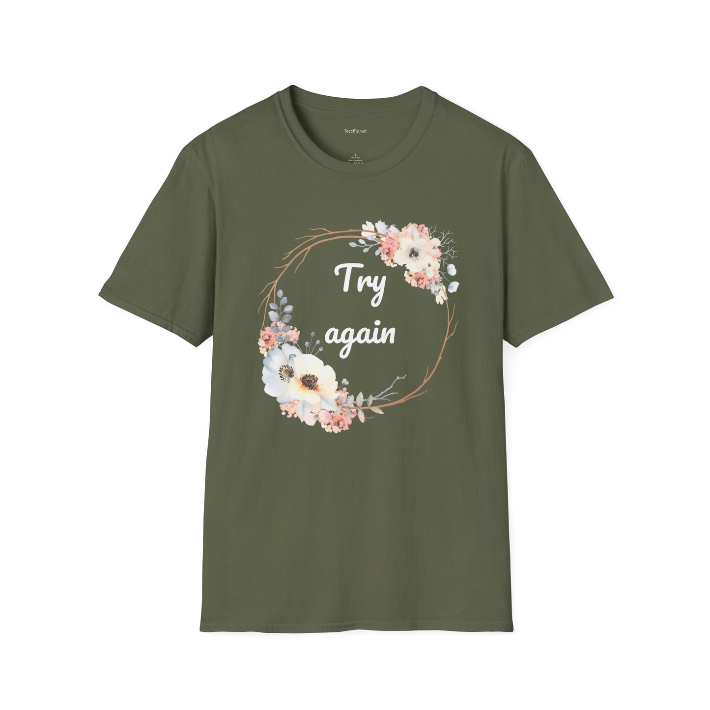 Try again - Unisex Softstyle T-Shirt 100% Cotton Graphic