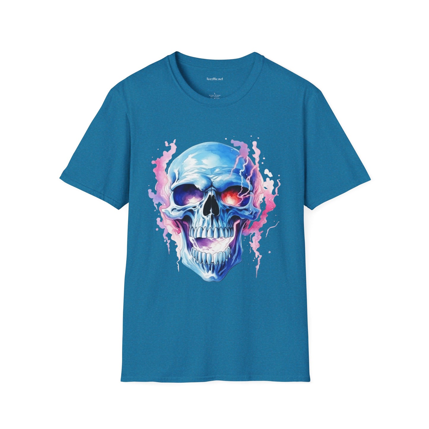 Blue Skull 7 Unisex Softstyle T-Shirt 100% Cotton Graphic