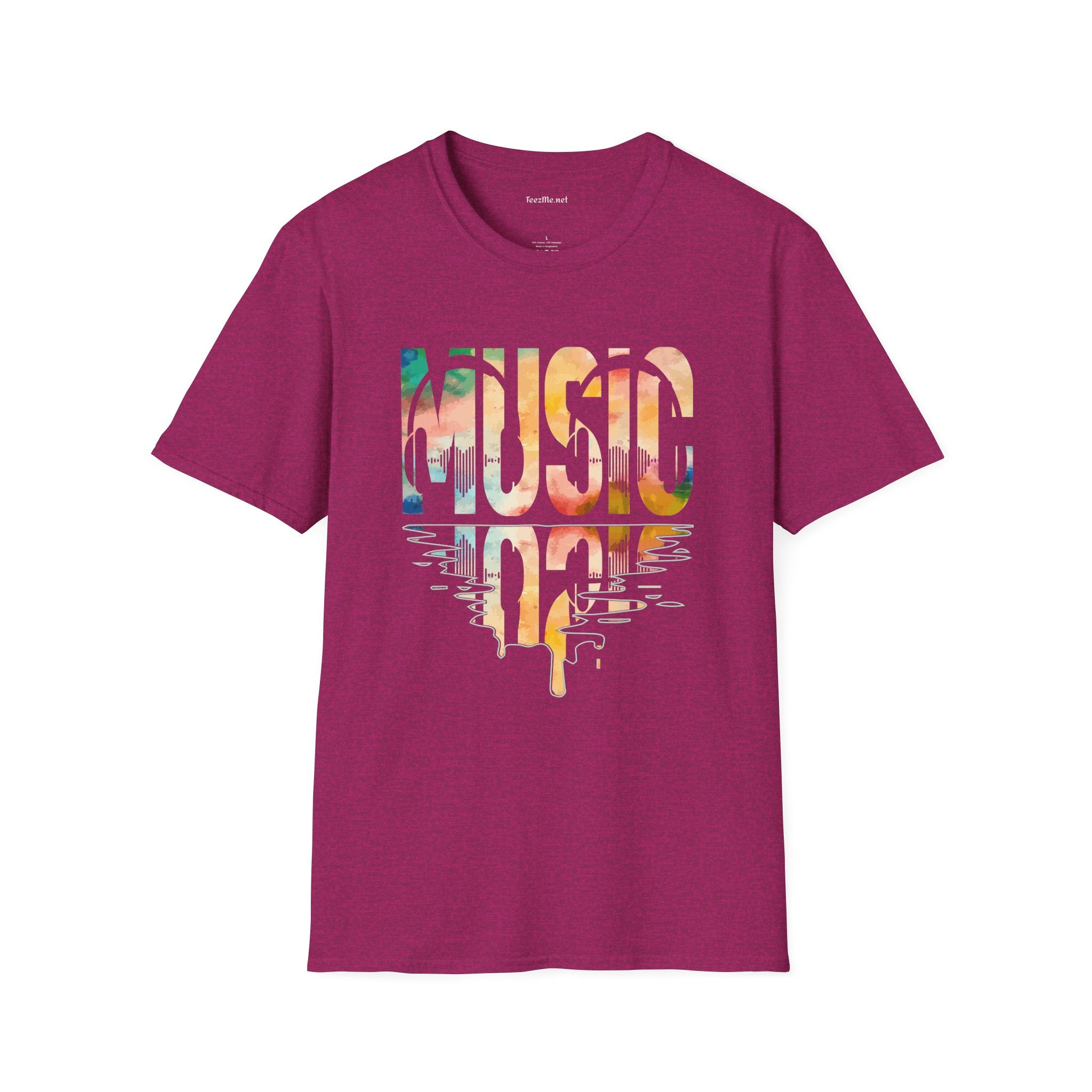 Music with Goldtones Unisex Softstyle T-Shirt 100% Cotton Graphic