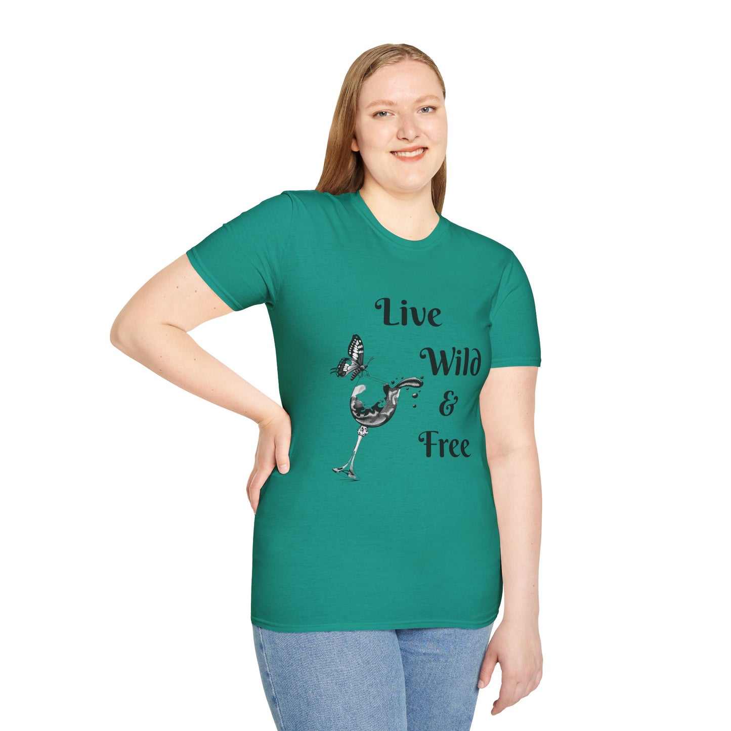 Live Wild & Free -  Unisex Softstyle T-Shirt 100% Cotton Graphic