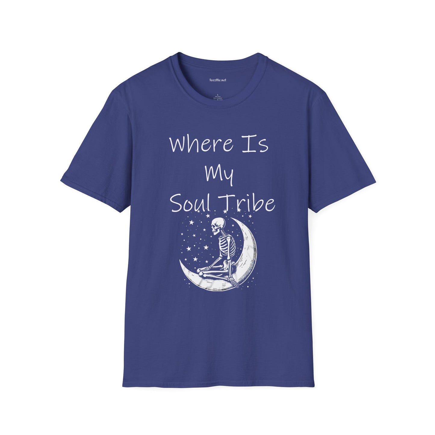Where Is My Soul Tribe with Skeleton Unisex Soft Style T-Shirt 100% Cotton Graphic