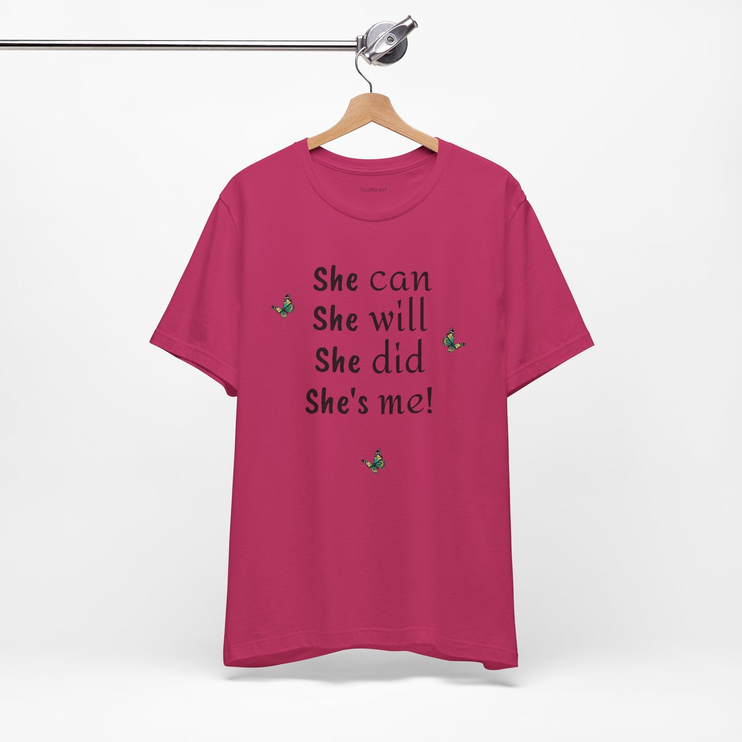She can - will - did - Unisex Jersey Short Sleeve Tee