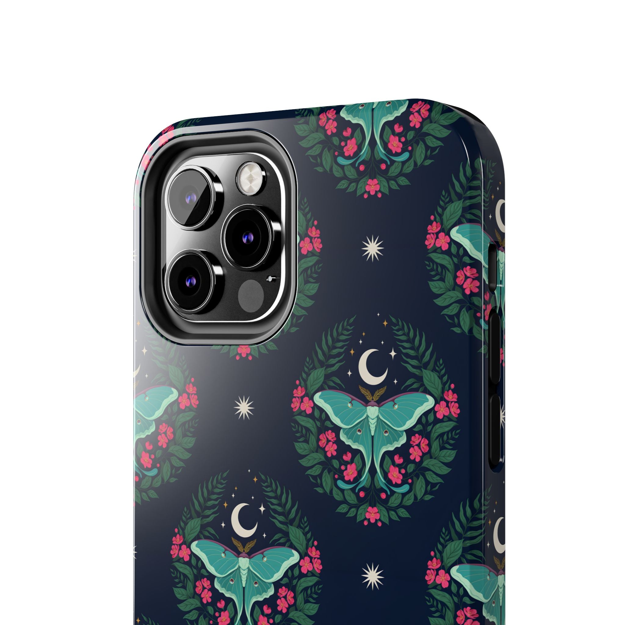 Moon Moth Tough Phone Case — Botanical Nightscape Protective Cover