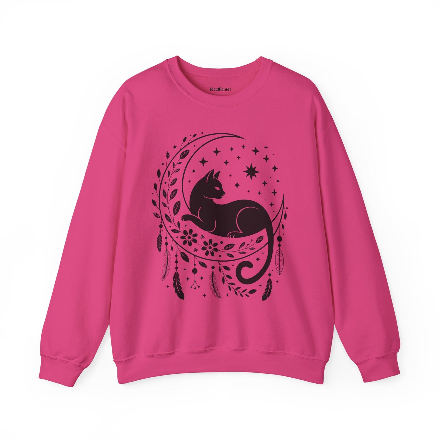Black Cat Moon Silhouette Unisex Heavy Blend™ Crewneck Sweatshirt Graphic