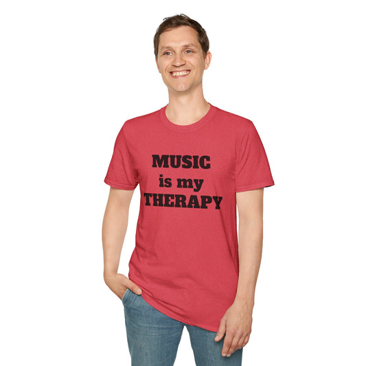 Music is my Therapy - Unisex Softstyle T-Shirt 100% Cotton Graphic