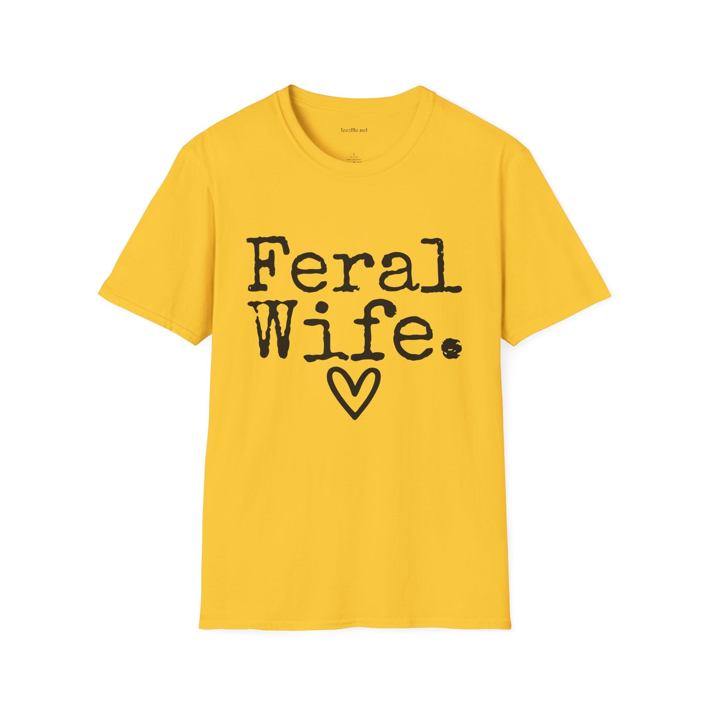 Feral Wife (black) Unisex Softstyle T-Shirt 100% Cotton Graphic