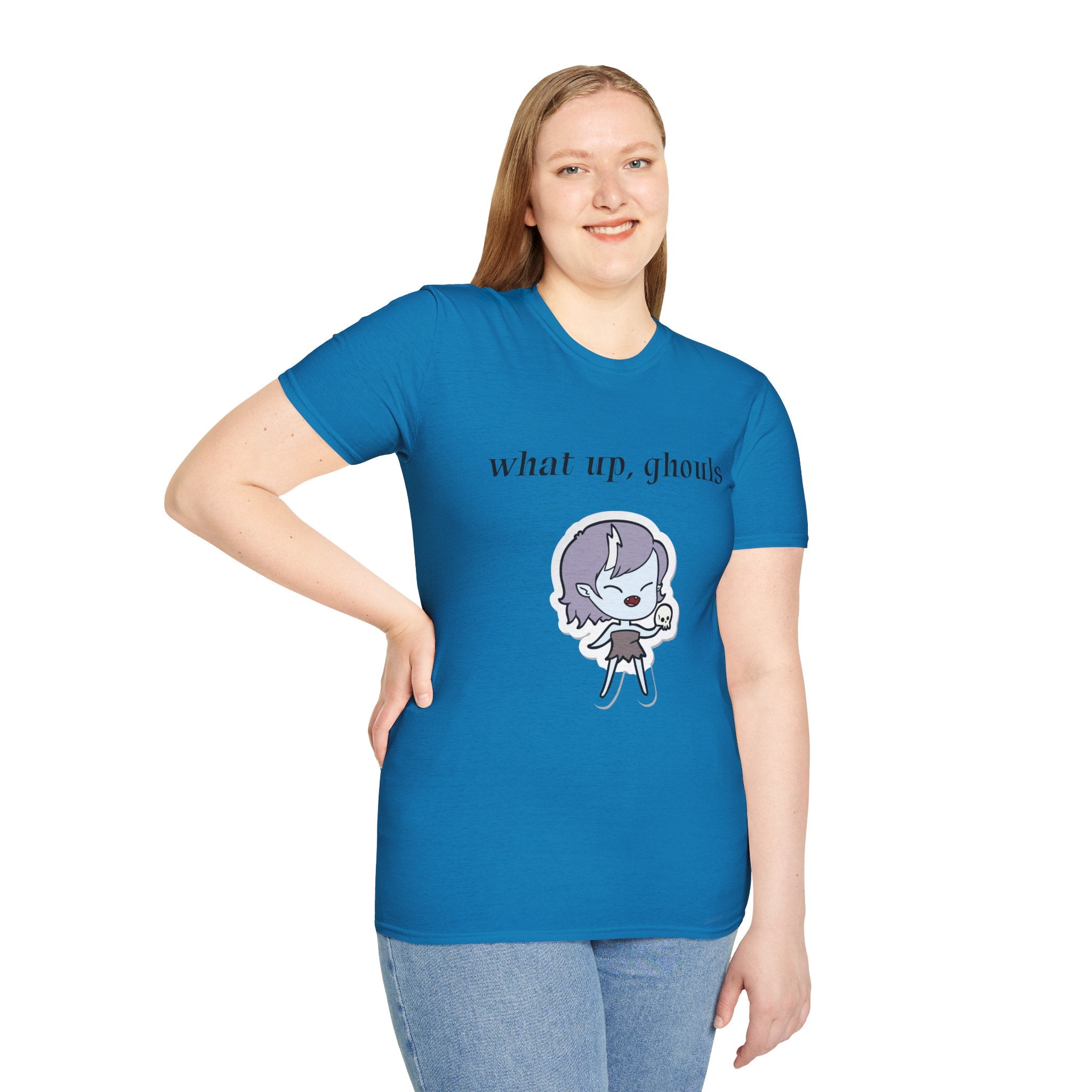 What up, ghouls - Unisex Softstyle T-Shirt 100% Cotton Graphic
