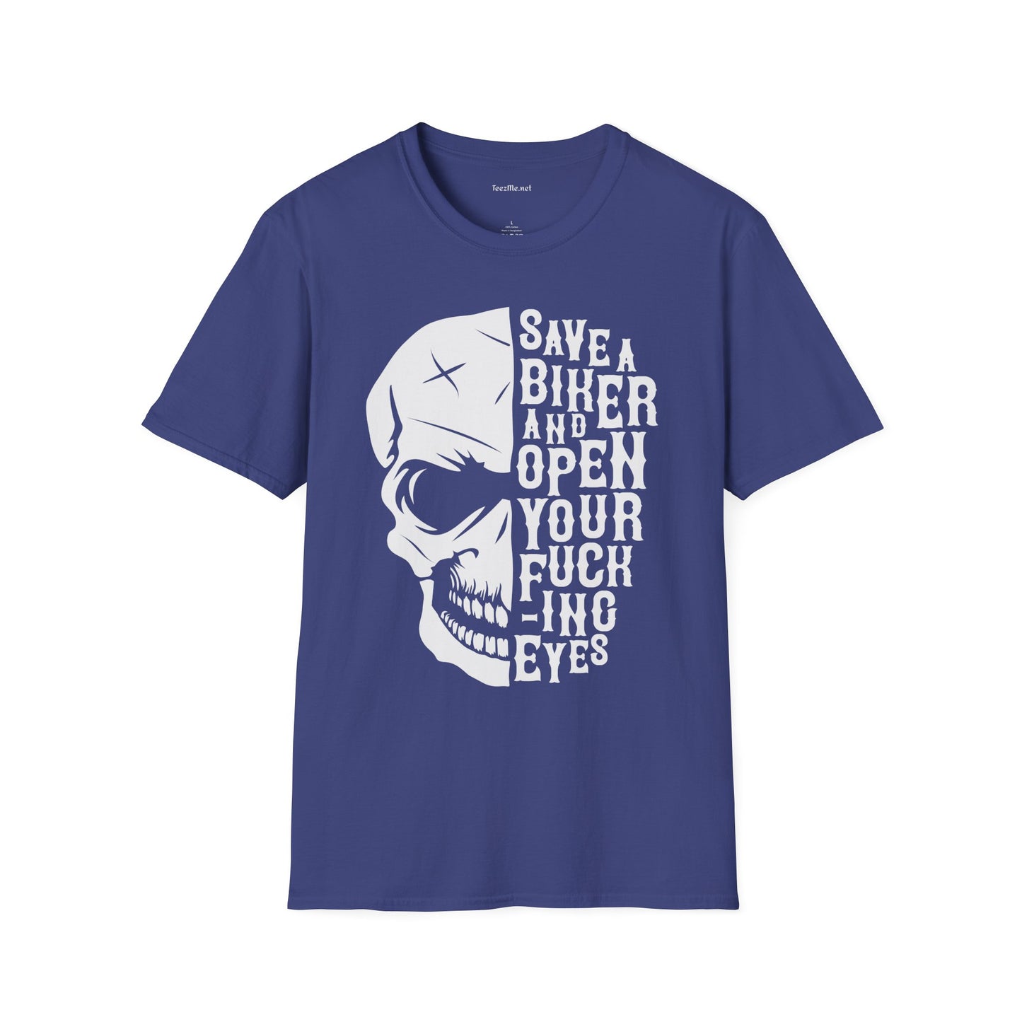 Save a Biker Unisex Softstyle T-Shirt 100% Cotton Graphic