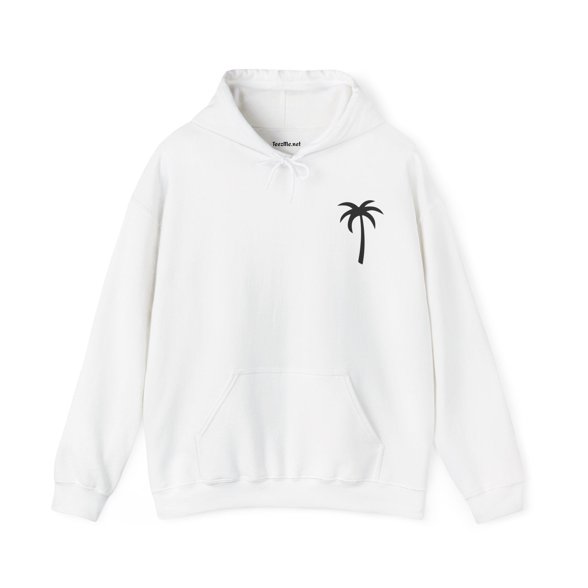 Salty Palm Hoodie — Coastal Script Beach Sweatshirt